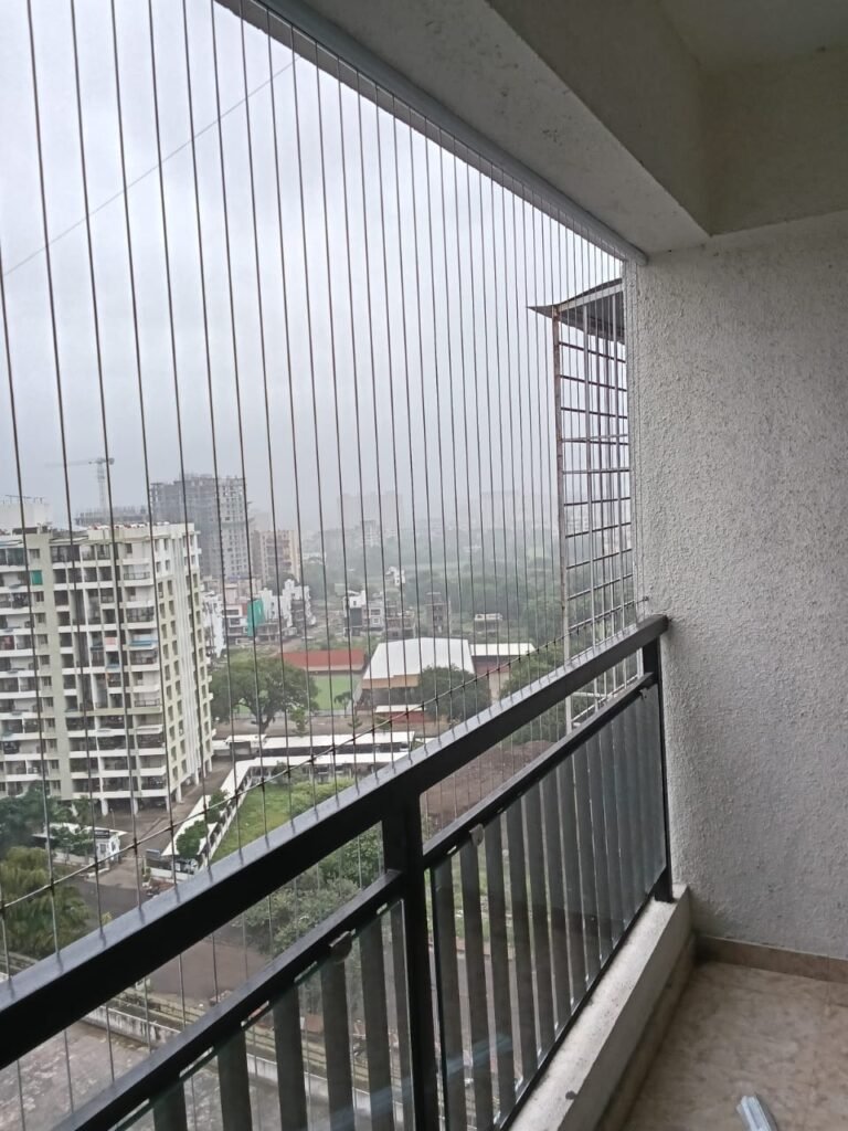 Balcony invisible safety grills 